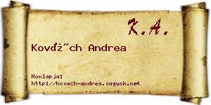 Kovách Andrea névjegykártya