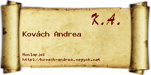 Kovách Andrea névjegykártya
